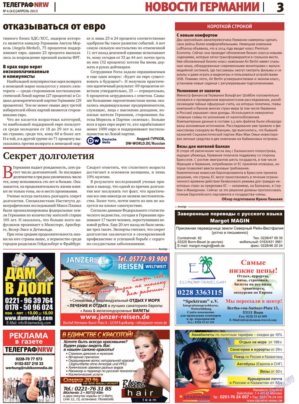 Telegraf NRW (Zeitung). 2013 Jahr, Ausgabe 4, Seite 3