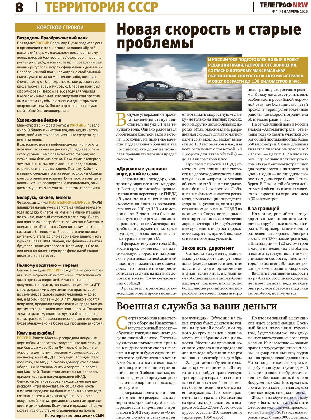 Telegraf NRW (Zeitung). 2013 Jahr, Ausgabe 4, Seite 8