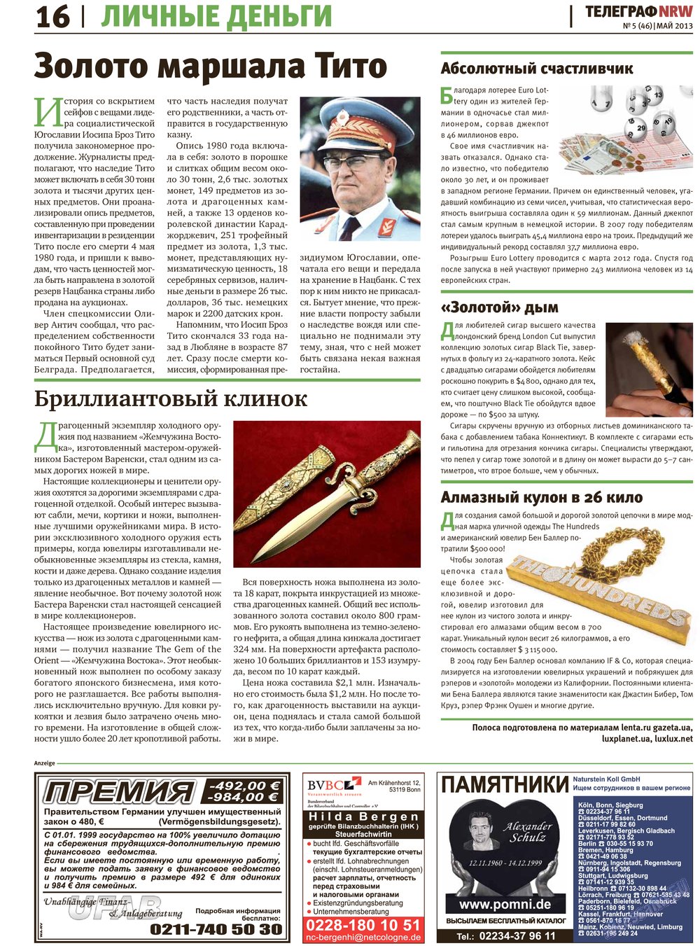 Telegraf NRW (Zeitung). 2013 Jahr, Ausgabe 5, Seite 16