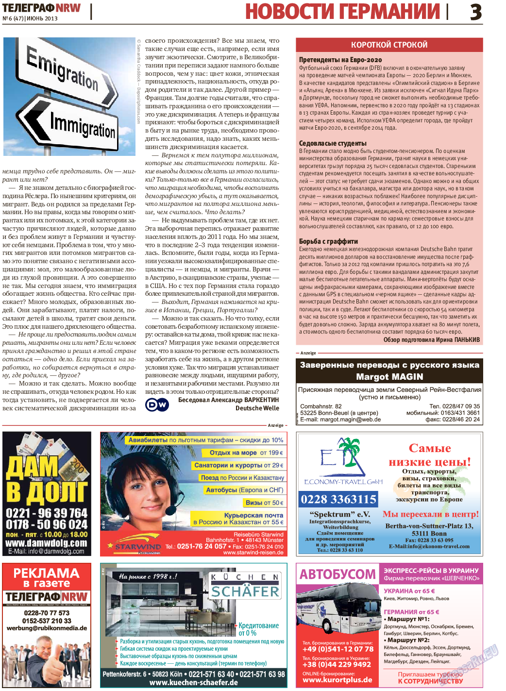 Телеграф NRW, газета. 2013 №6 стр.3