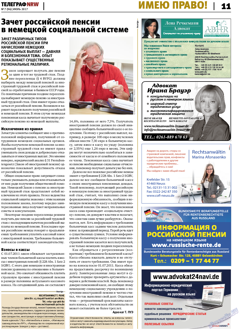 Телеграф NRW, газета. 2017 №7 стр.11