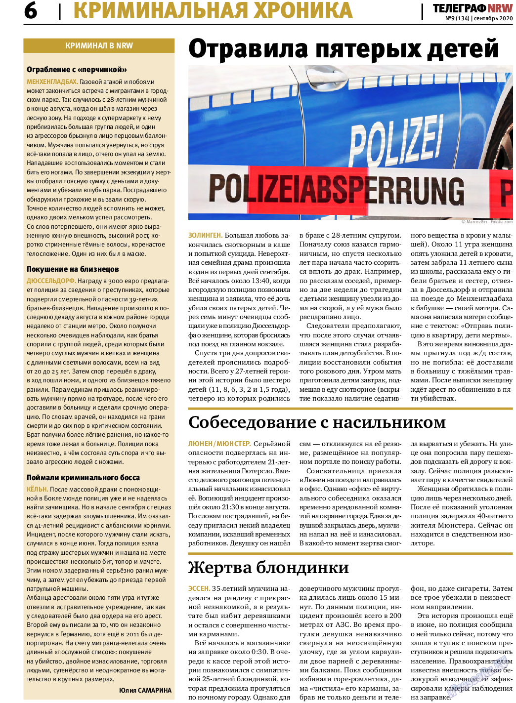 Телеграф NRW, газета. 2020 №9 стр.6