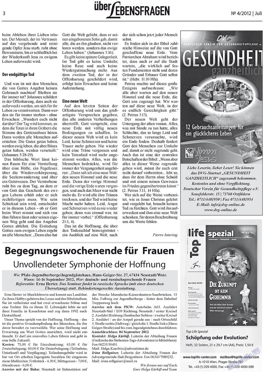 Ewiger Schatz (Zeitung). 2012 Jahr, Ausgabe 4, Seite 22