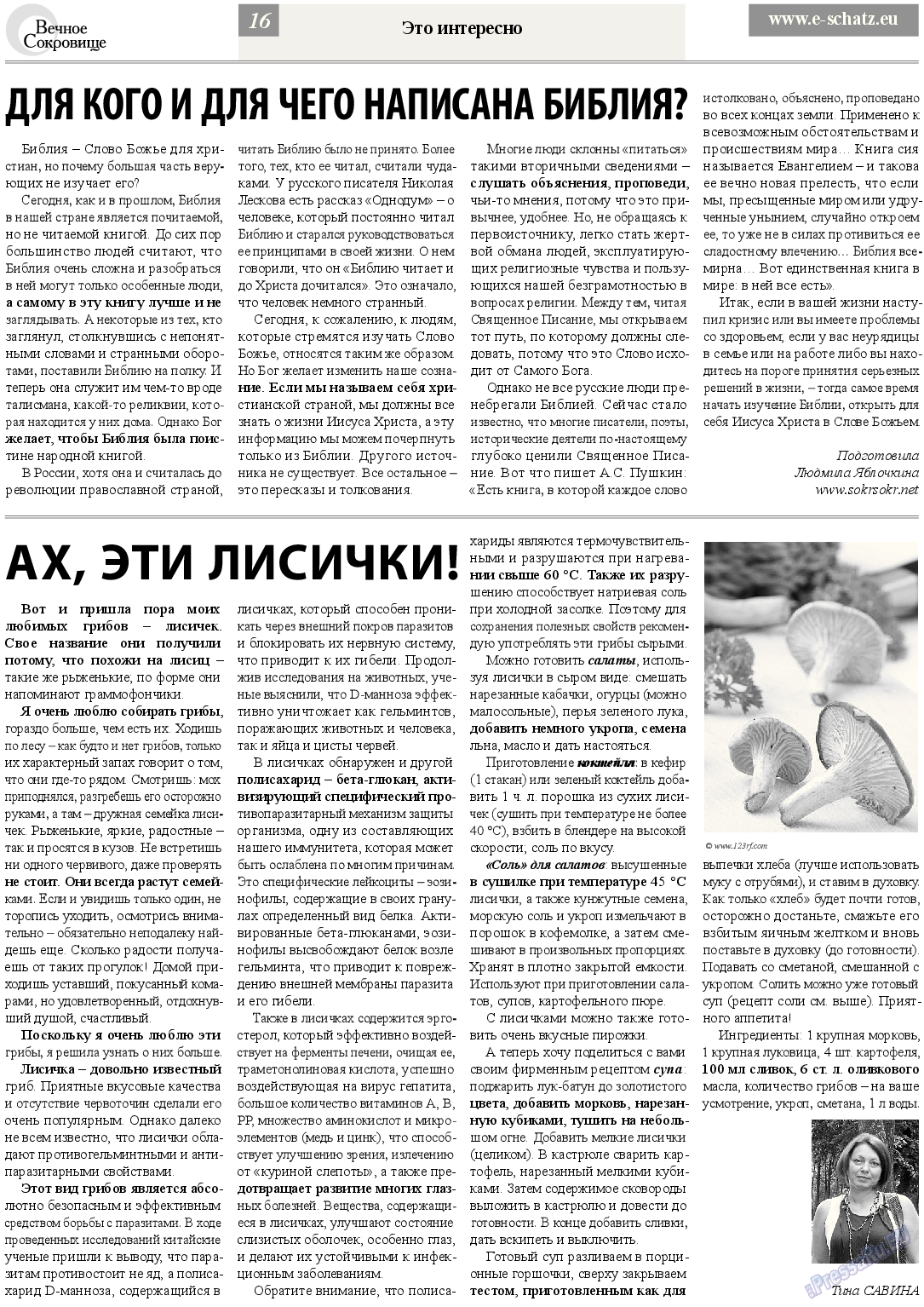 Вечное сокровище, газета. 2013 №4 стр.16