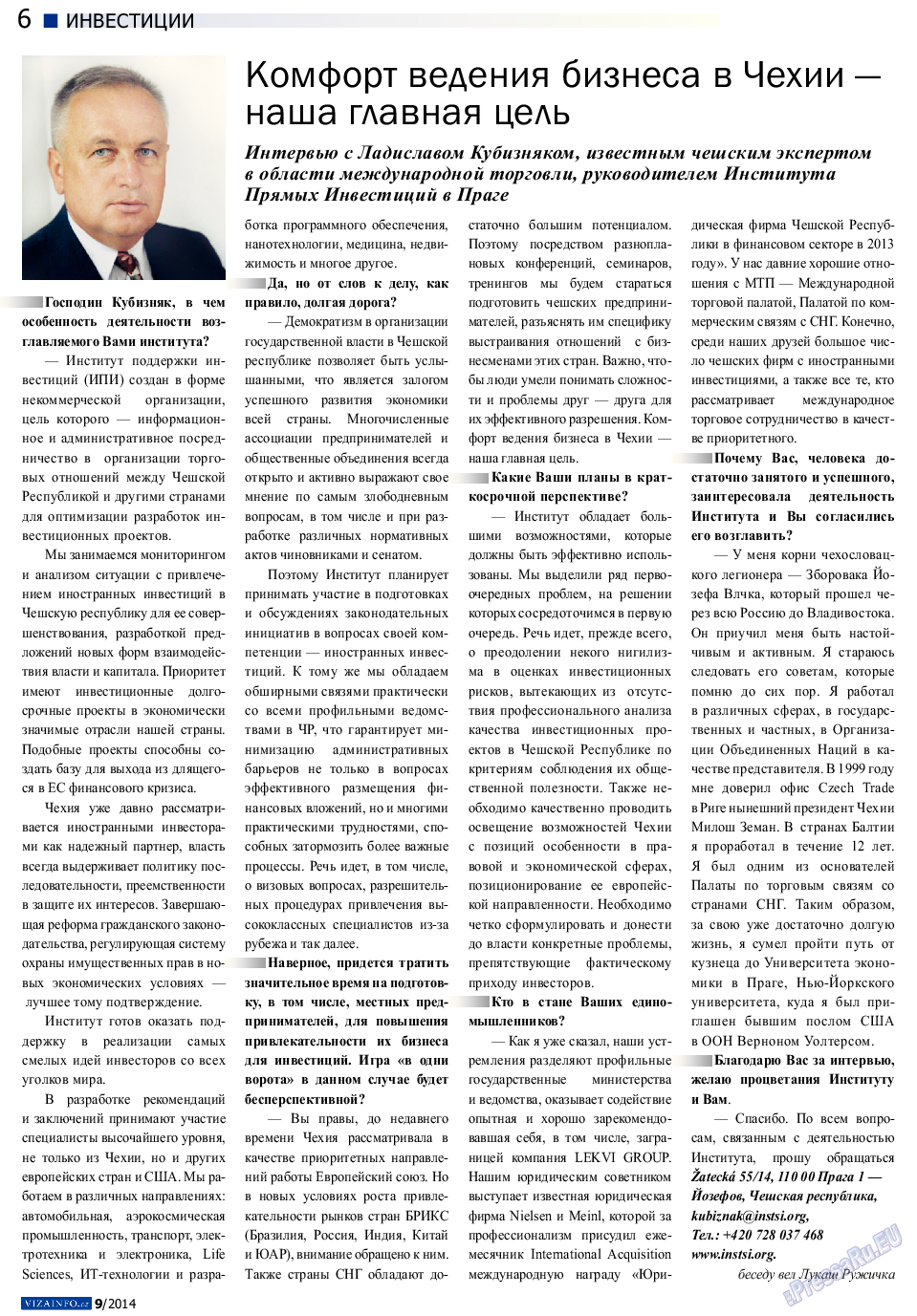Vizainfo.cz (газета). 2014 год, номер 60, стр. 6