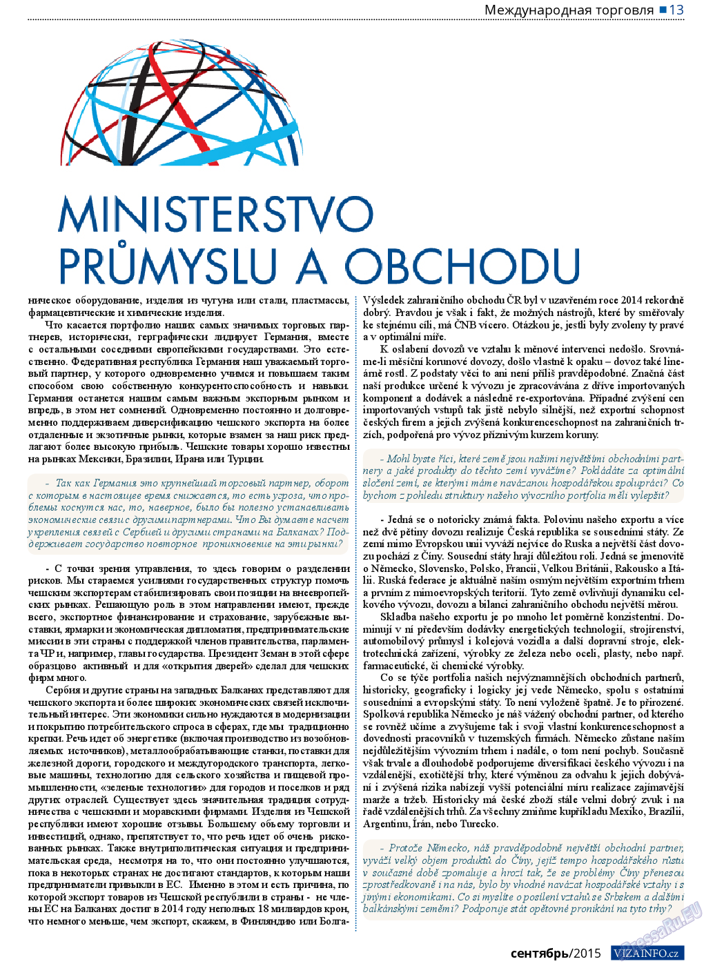 Vizainfo.cz (газета). 2015 год, номер 72, стр. 13