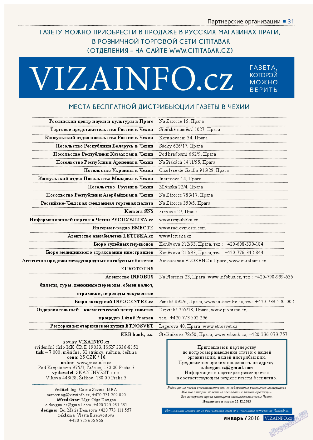 Vizainfo.cz, газета. 2016 №76 стр.31