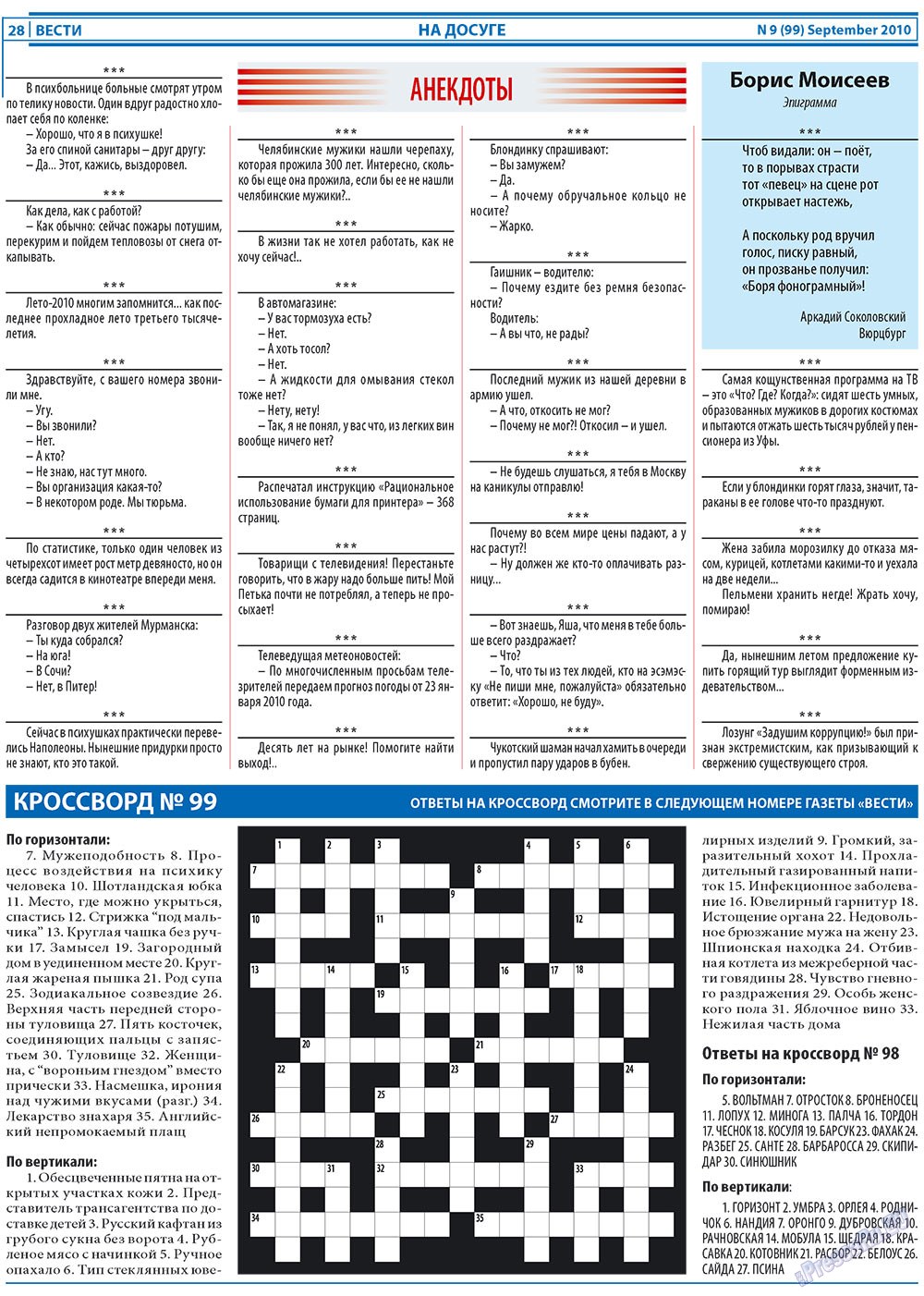 Вести, газета. 2010 №9 стр.28