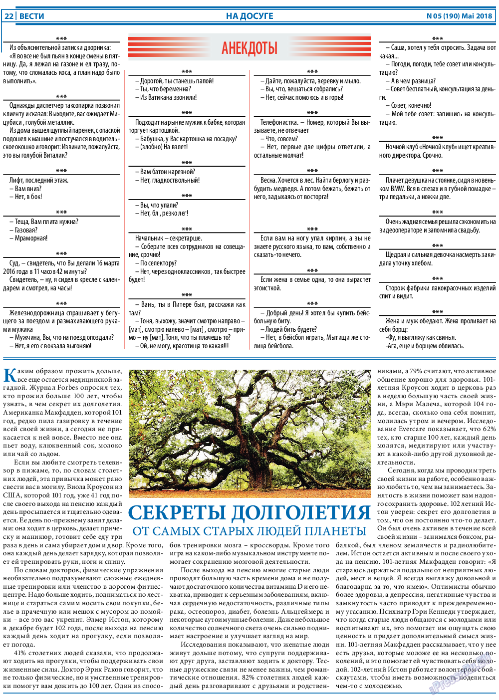 Вести, газета. 2018 №5 стр.22