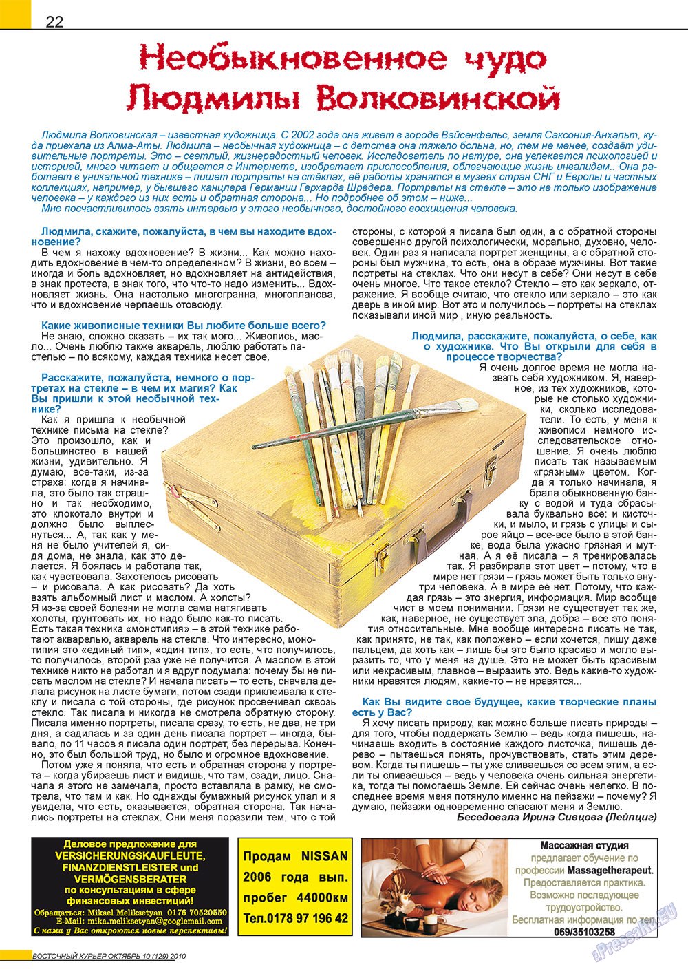 Ost-Kurier (Zeitschrift). 2010 Jahr, Ausgabe 10, Seite 22