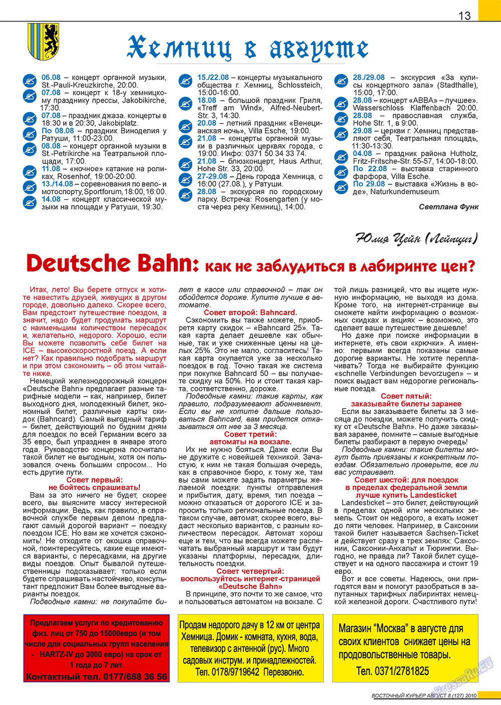Ost-Kurier (Zeitschrift). 2010 Jahr, Ausgabe 8, Seite 13