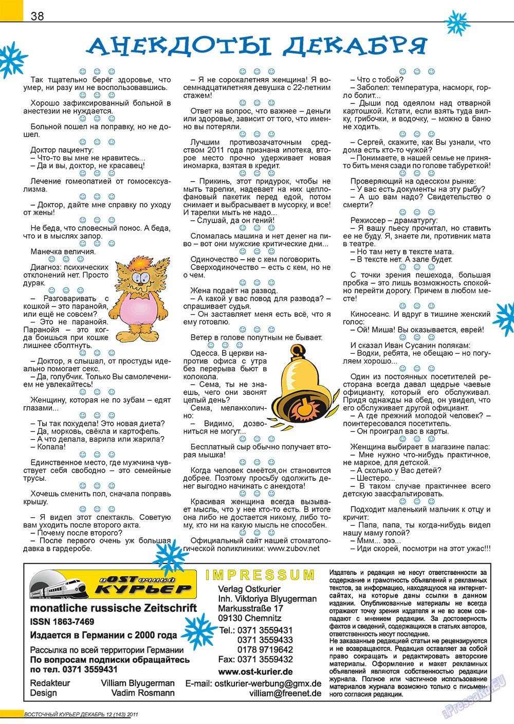 Ost-Kurier (Zeitschrift). 2011 Jahr, Ausgabe 12, Seite 38