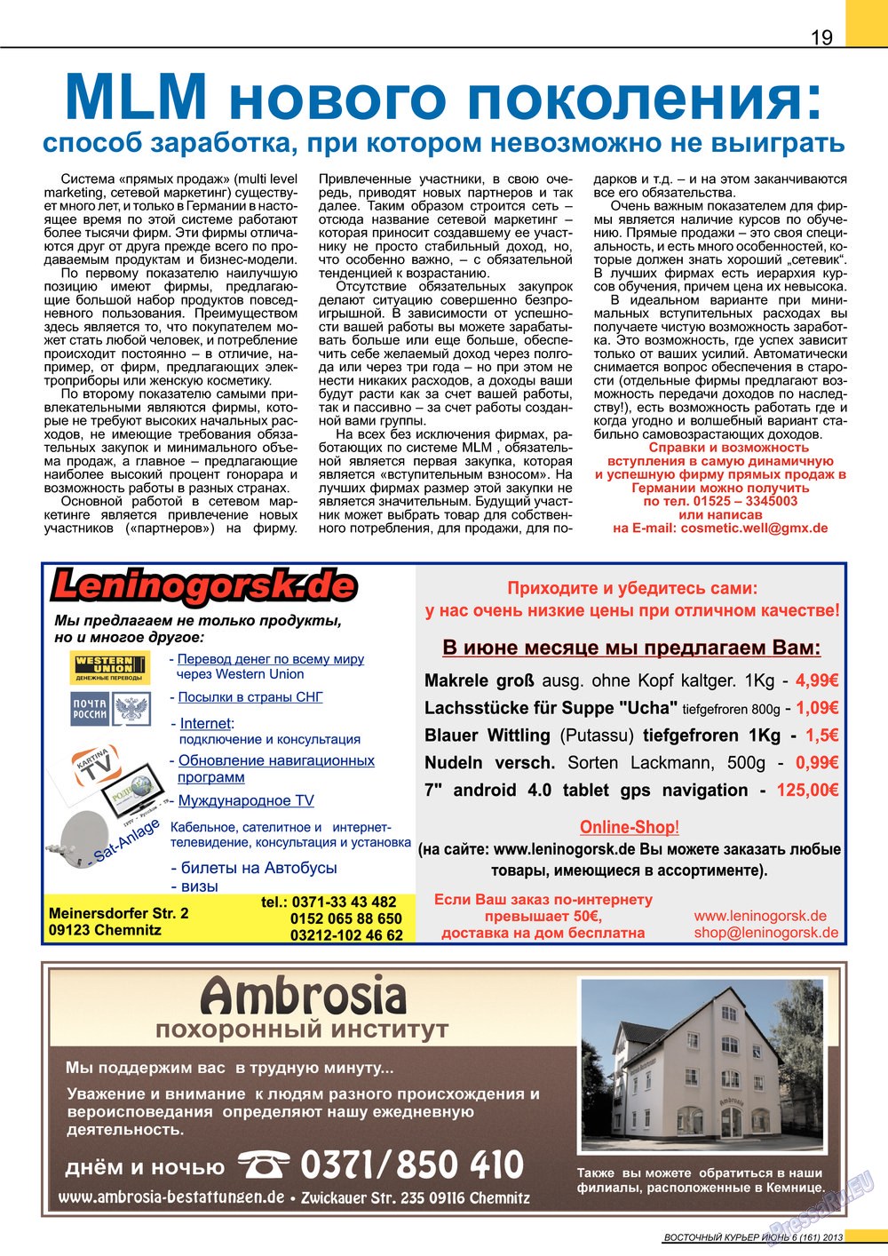 Ost-Kurier (Zeitschrift). 2013 Jahr, Ausgabe 6, Seite 19