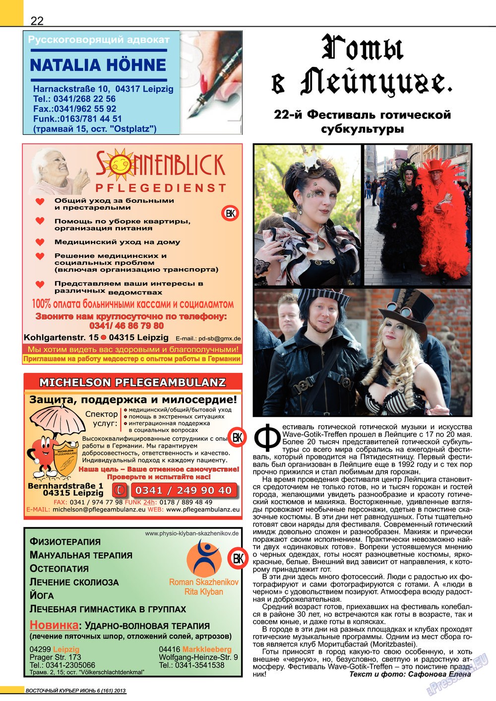 Ost-Kurier (Zeitschrift). 2013 Jahr, Ausgabe 6, Seite 22